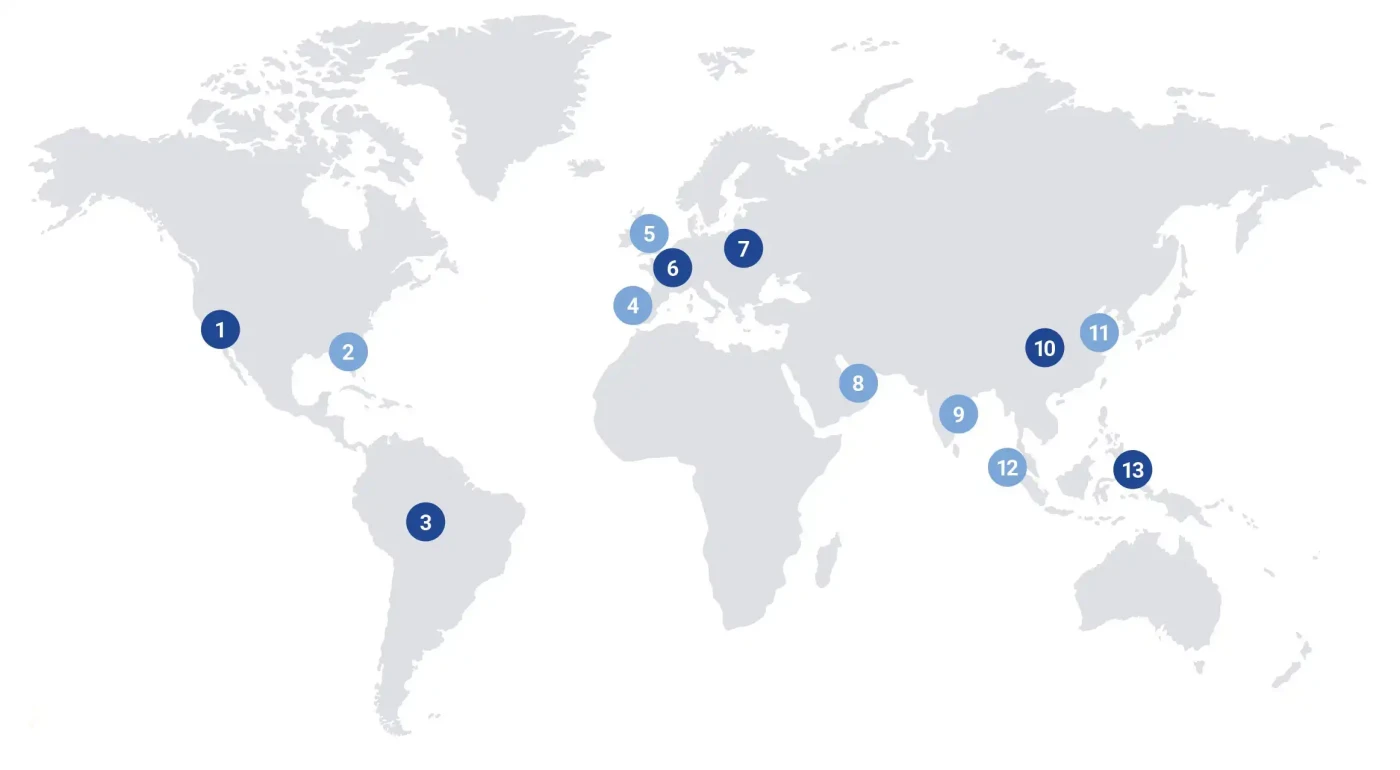 Field locations scaled